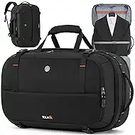 Tolaccea Large Convertible Garment Duffel Bag, Suit Carry On Backpack, TSA Flight Approved for Wrinkle-Free Travel with Dual Laptop Storage for 17.3" and 12.9" & Extra Toiletry Bag, 45-55L Expandable