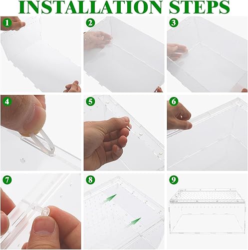 Miniatura 3 de POPETPOP Caja de cría de reptiles con forma de araña saltadora acrílico para reptiles, terrario, jaula de araña, caja transparente de alimentación