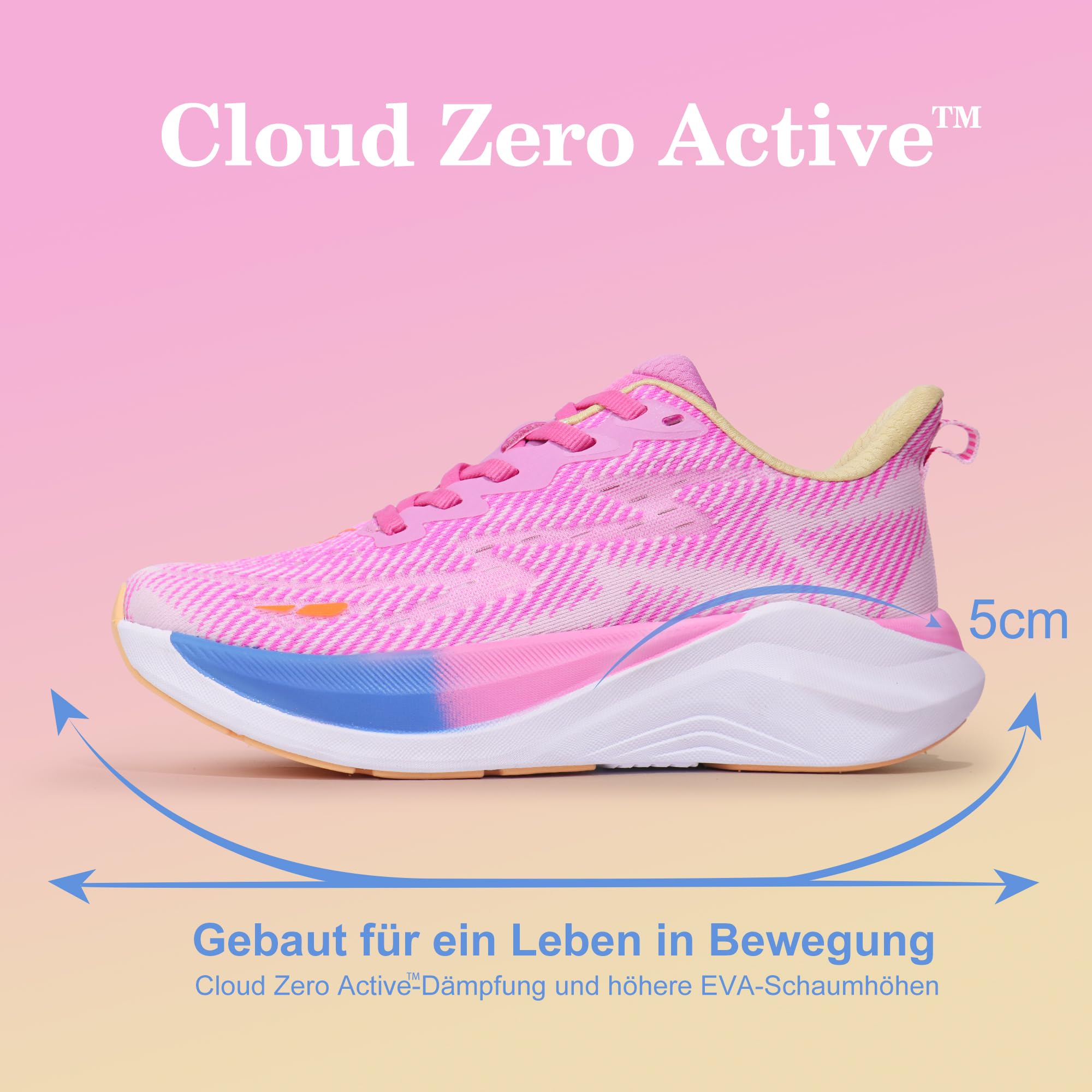 Hawkwell Cloud Zero Active Cushion für Damen, atmungsaktiv, für Tennis, Walking, modische Sneakers, Fitnessstudio, Workout, Pflegeschuhe