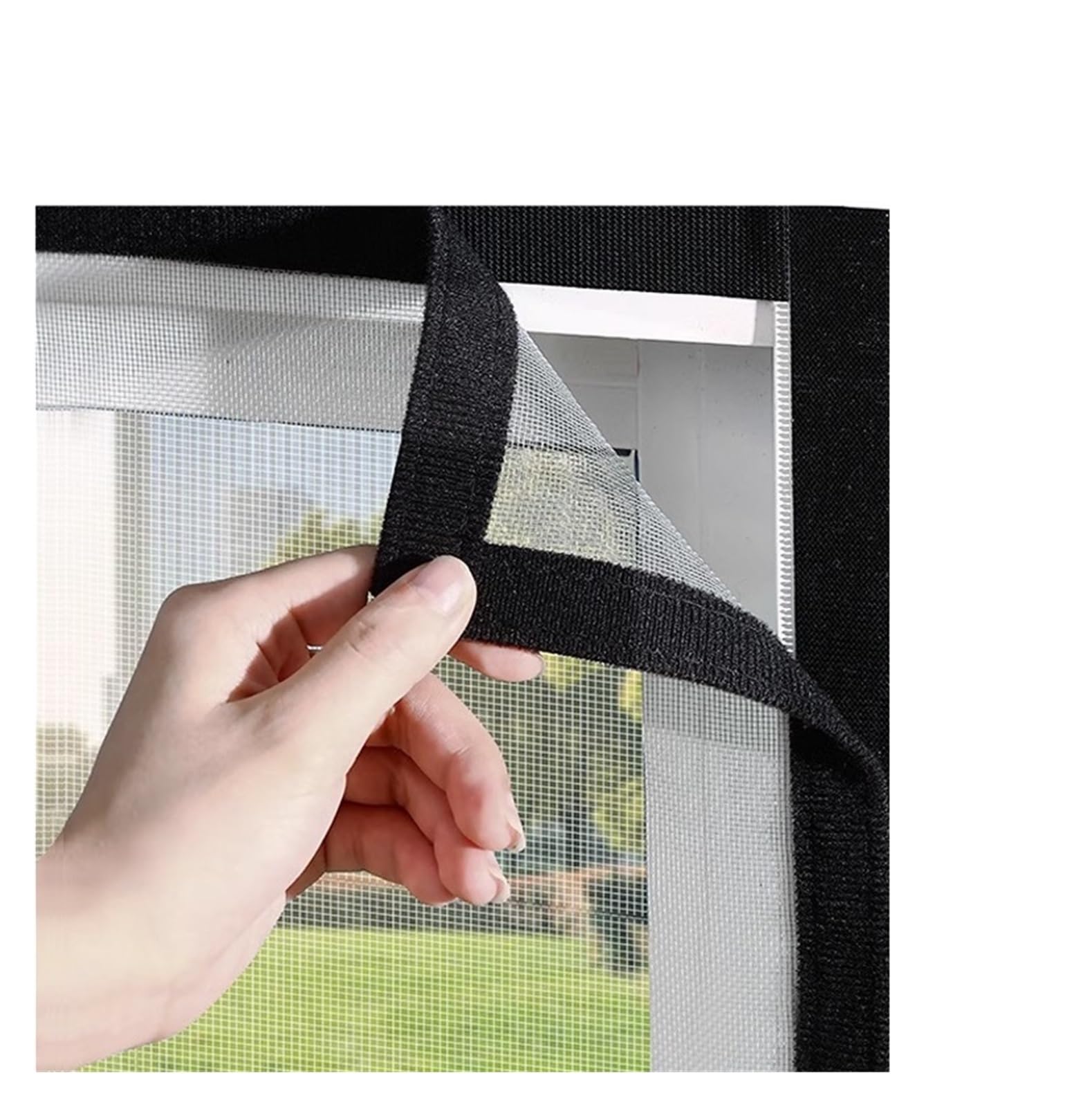 Mosquitera para ventana con malla autoadhesiva gris de gasa fina para frenar insectos