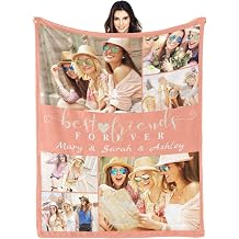 Best Friend Birthday Gifts for Women, Custom Best Friend Blanket with Photo, Personalized for Christmas, Birthdays, Funny Friendship Gifts for Besties,BFF, Female, Teen Girls