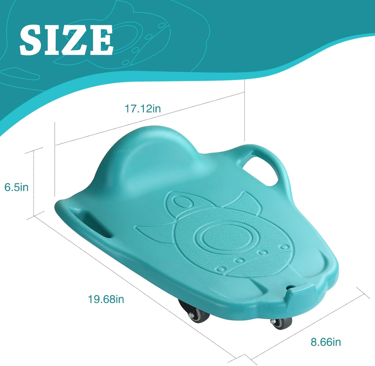 Large Scooter Board for Kids, Plastic Floor Scooter Board with Handles and Buckle, Gym Scooters for Indoor Outdoor Sports,Sensory Training green image 7 of 7 B0D5CGV3SC