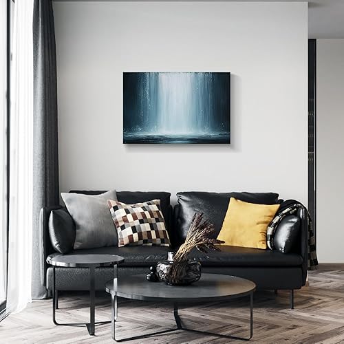 Miniatura 694 de Lienzo artístico para pared, pinturas de arte abstracto, fantasía azul, grafiti colorido sobre fondo blanco; decoración artística moderna para sala