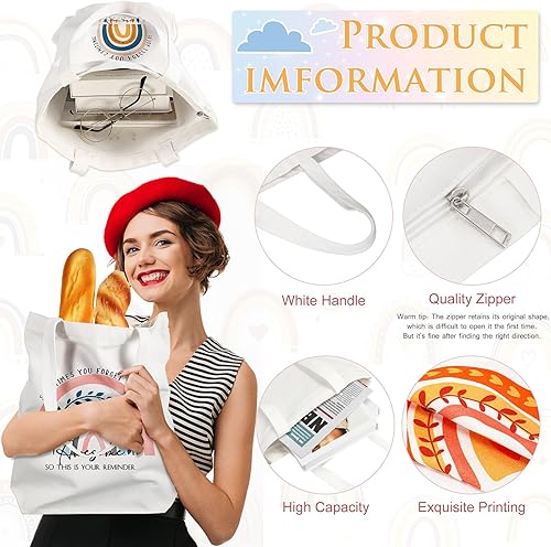 Miniatura 3 de Sadnyy 20 bolsas de lona arcoíris para profesores y empleados, regalo inspirador con cremallera para oficina, escuela