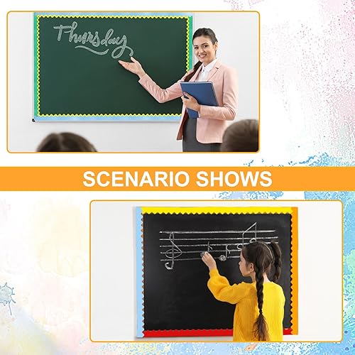 Miniatura 3 de 8 rollos de bordes coloridos de 264 pies para tablón de anuncios para el aula, tablero de anuncios festoneado, tablero de anuncios, tablero de