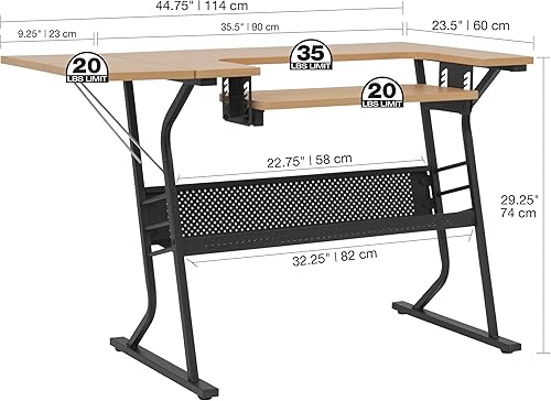 Vista 17 de Sew Ready Eclipse Ultra Hobby - Cajones de almacenamiento superior para máquina + estante inferior grande, también se pueden utilizar como mesa