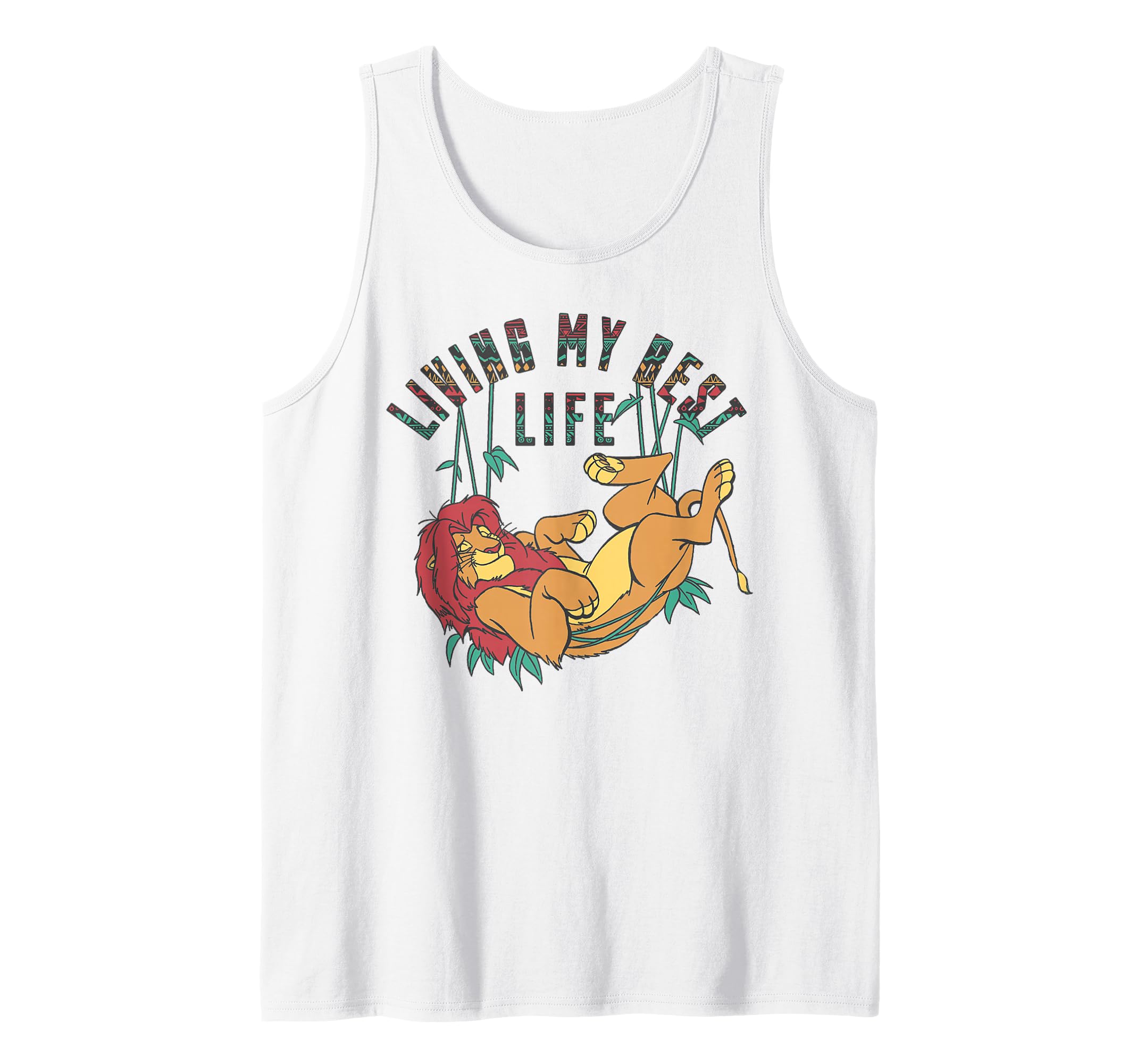 The Lion King Living My Best Life Simba Text Fill Tank Top
