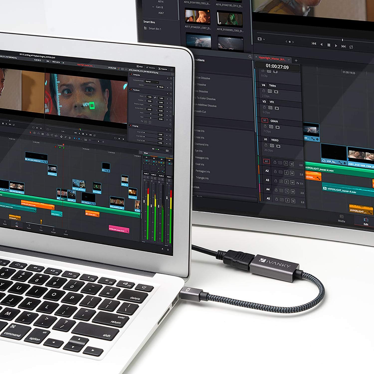 Free Shipping 🛒 Mini Displayport to HDMI Adapter [2-Pack, Super Slim, Nylon Braided] iVanky Mini DP to HDMI Adapter for Microsoft Surface Pro/Dock, Apple MacBook Air/Pro, Monitor, Projector and More -Space Grey