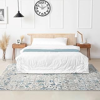 LUXE WEAVERS Vintage Floral Blue Area Rug 4x5 Area Rug deal amazon