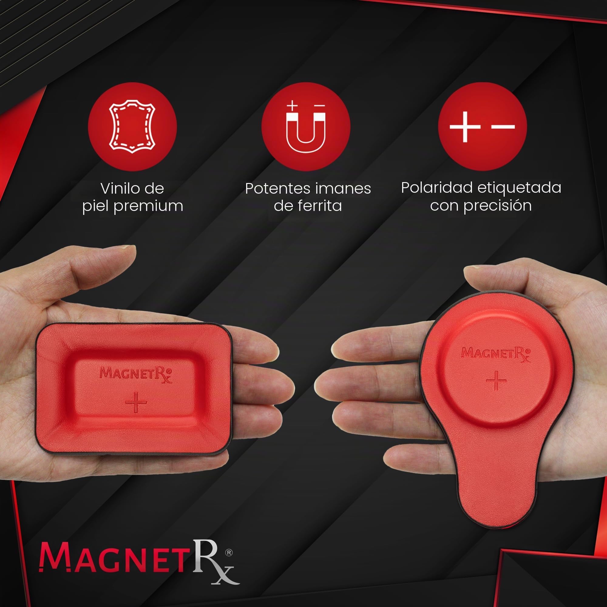 MagnetRX® Kit para Biomagnetismo Médico – Set Dr. Goiz para Terapia de Pareja – Piezas Magnéticas Redondas y Rectangulares de 3600 Gauss (Paquete de 12)