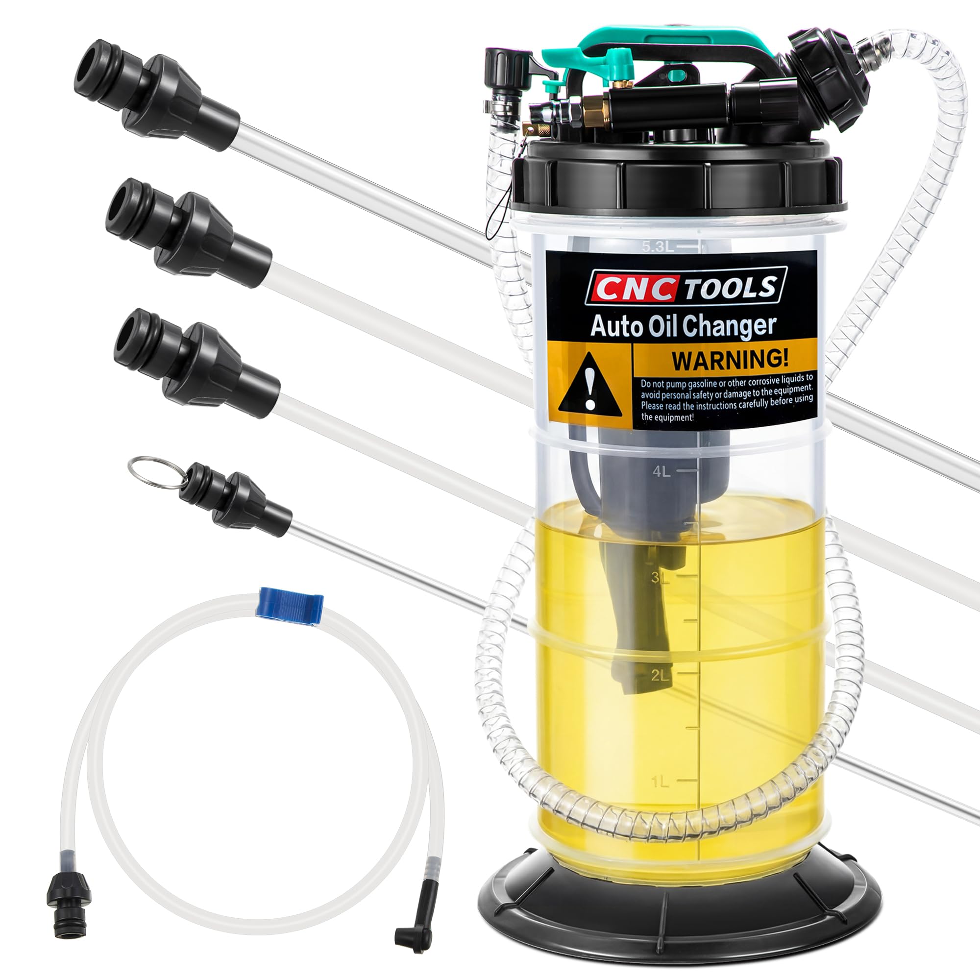 Estune 5.3L/1.4 Gallon Fluid Extractor Pump with 5 Pcs Brake Bleeding Hose