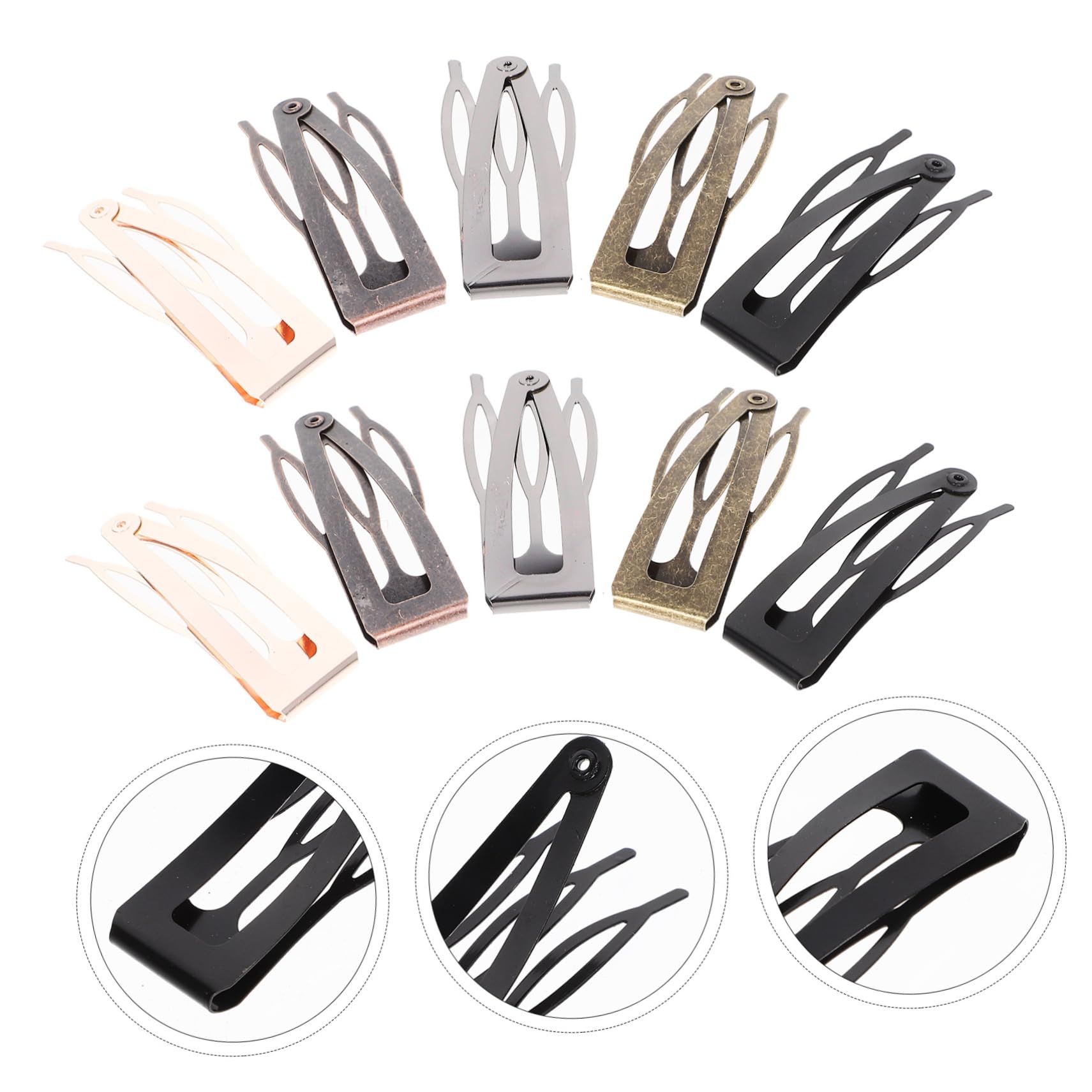 OUNONA 40Stücke Haarklammern für Metall Haarnadeln Gunmetal Roségold Antikgrün und Antikrot für Frisuren Hochzeit Party Langlebig