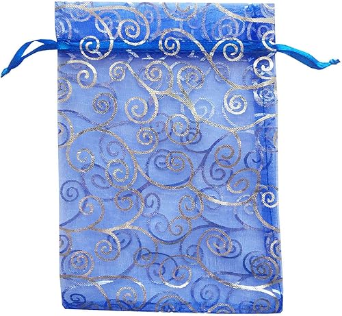 Miniatura 7 de 100 bolsas de regalo de 5 x 7 pulgadas, tela de tul transparente de organza, bolsa de cordón blanco para baby shower, fiesta de cumpleaños,