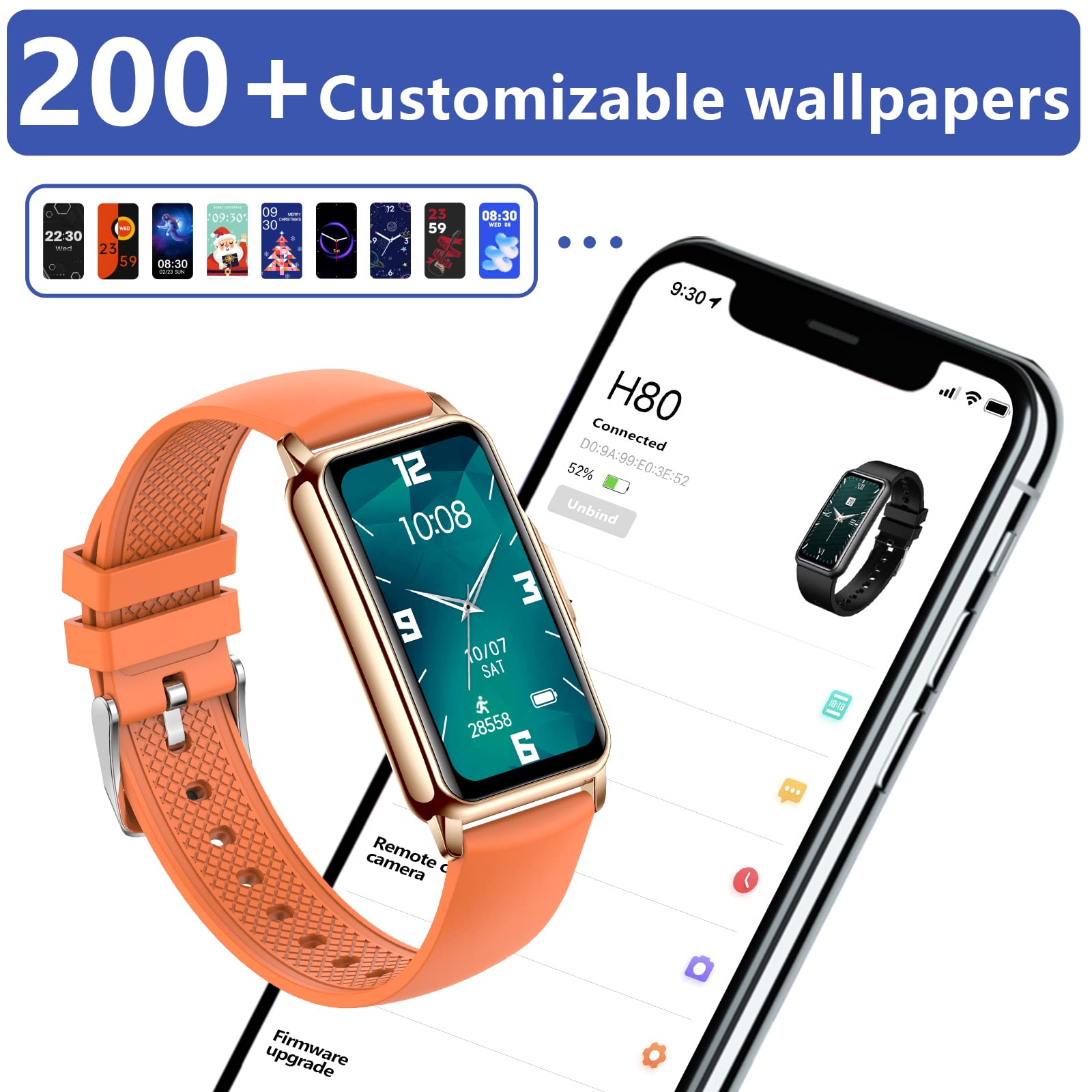 Montre Connectée Femme avec 124 Modes Sportifs Podomètre IP68 Étanche | Smartwatch Femme avec Cardiofréquencemètre Moniteur de Sommeil Bluetooth Montre Connectée Sport pour Android iOS