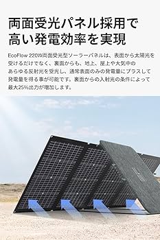 Amazon.co.jp: EcoFlow ソーラーパネル 220W 両面受光型