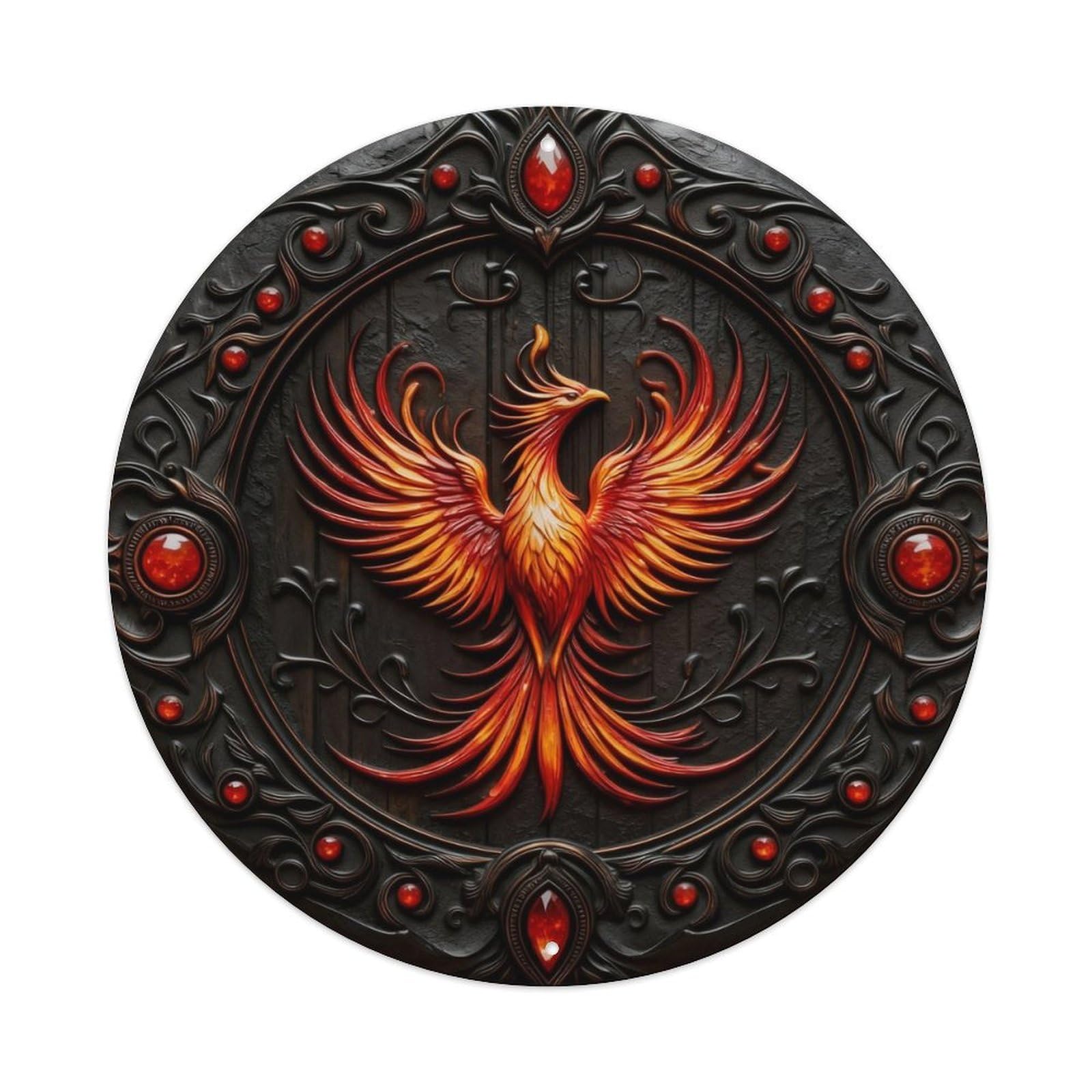 Zlatcbu Vintage Flaming Phoenix Emblem Decoration Metal Tin Sign Retro Wall Art Poster, Decor For Home Living Room Bar Cafe Garage, 8X8 Inch