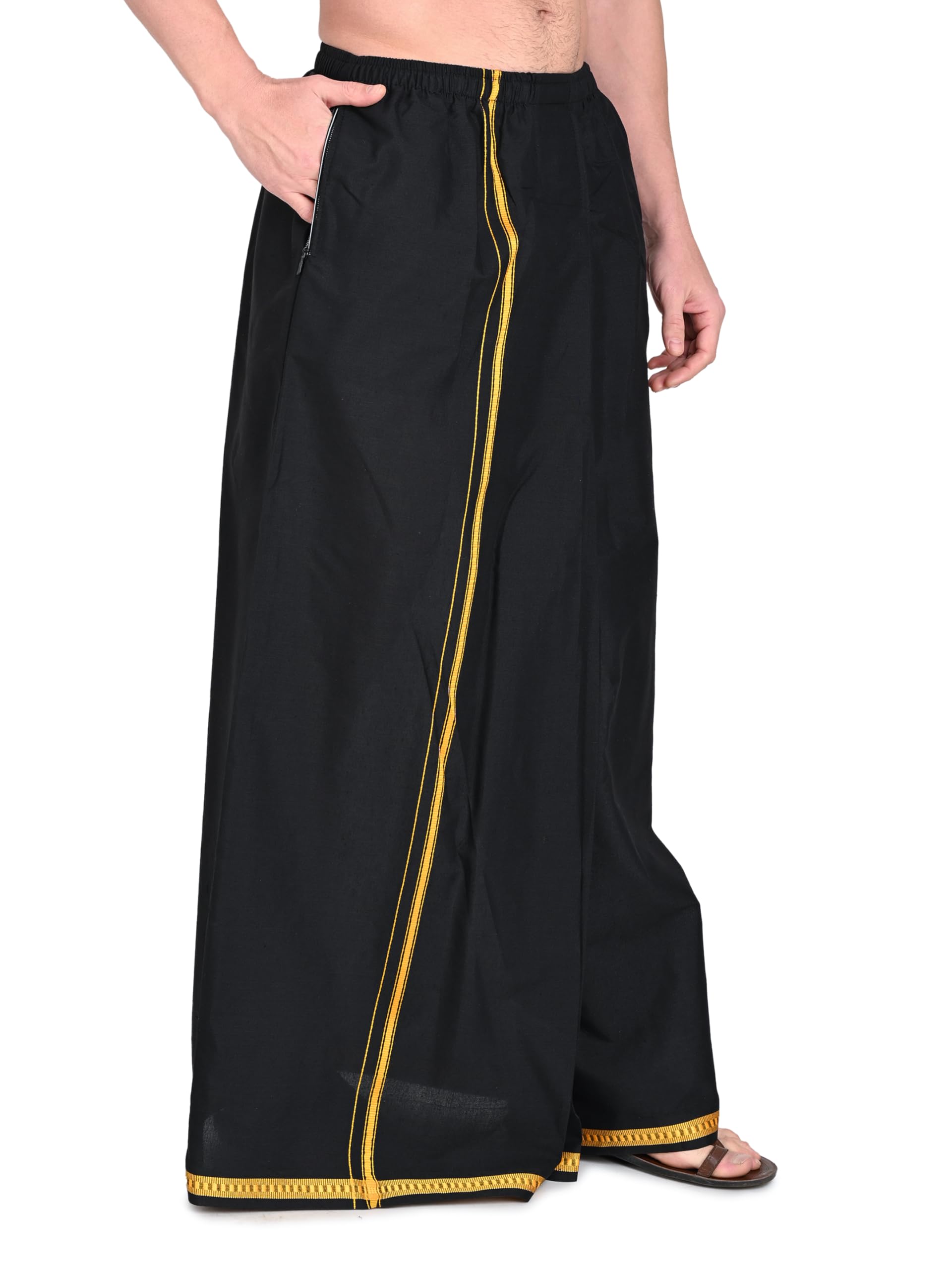 gowri tex Elastic PolyCotton Dhoti Wth Dual Packet© Pack of 1-picture-18