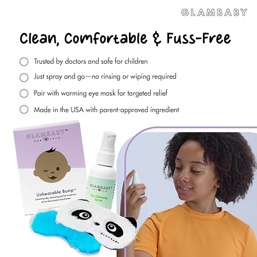 Miniatura 5 de GlamBaby Cuidado de los ojos - Kit Unbearable Bump - Kit de orzuelo para niños - Máscara térmica y refrescante - Spray limpiador para desechos de