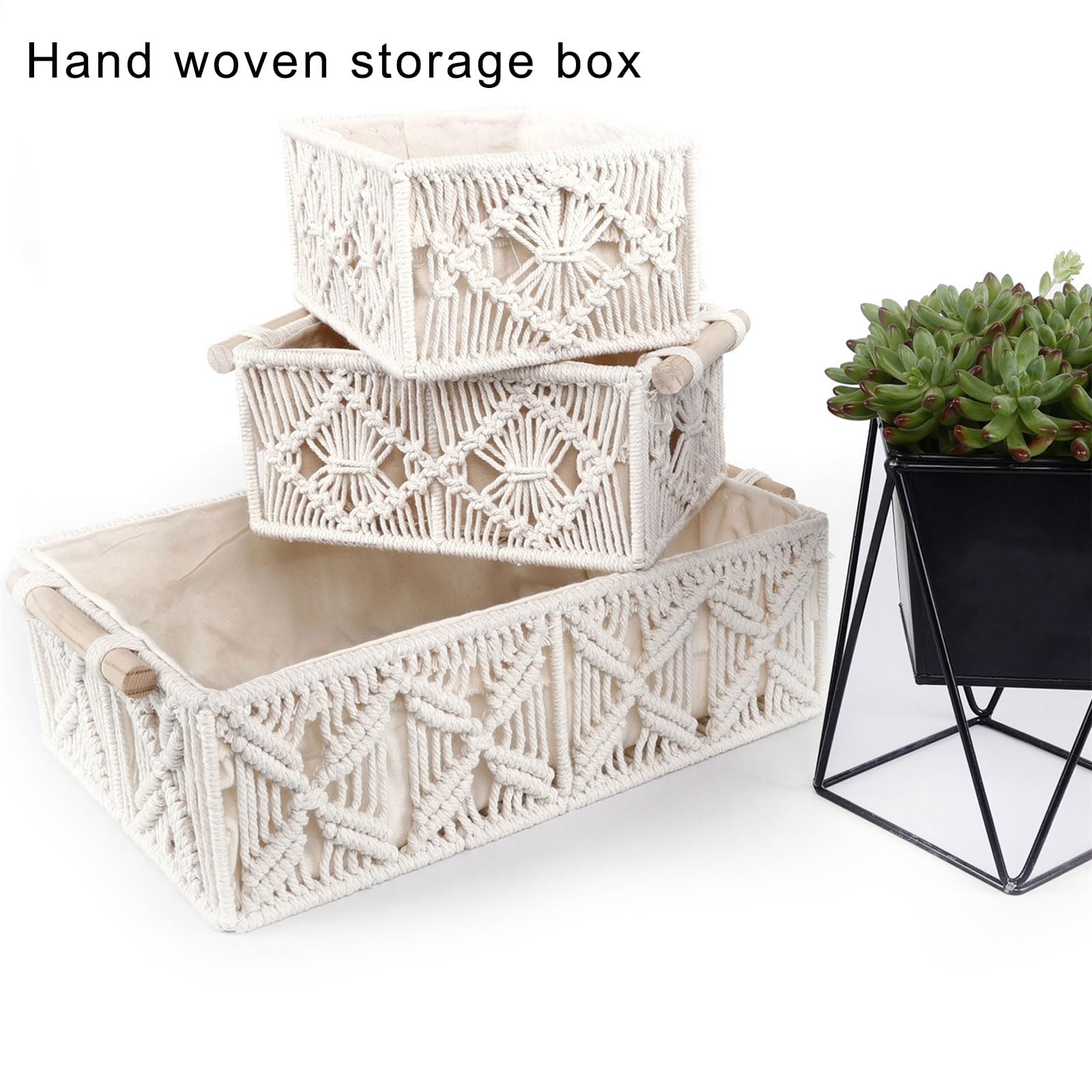 Caja organizadora Tejida de algodón Resistente y Moderna, solución de Almacenamiento versátil, Accesorio para hogar para hogares y oficinas Modernos, organización del Dormitorio