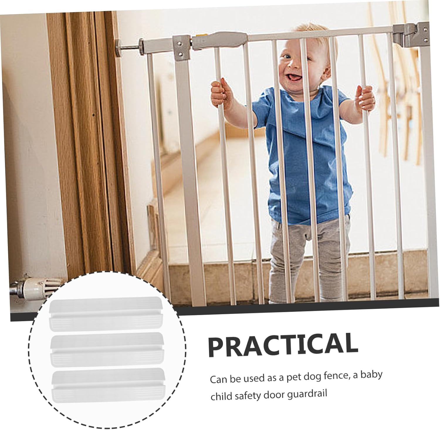 YARNOW 3pcs PET Gate Fence for Small to Large Dogs Freestanding Safety Guardrail Anti-Kick Pedal Indoor Baby Gate Barrier for Stairs and Doorways