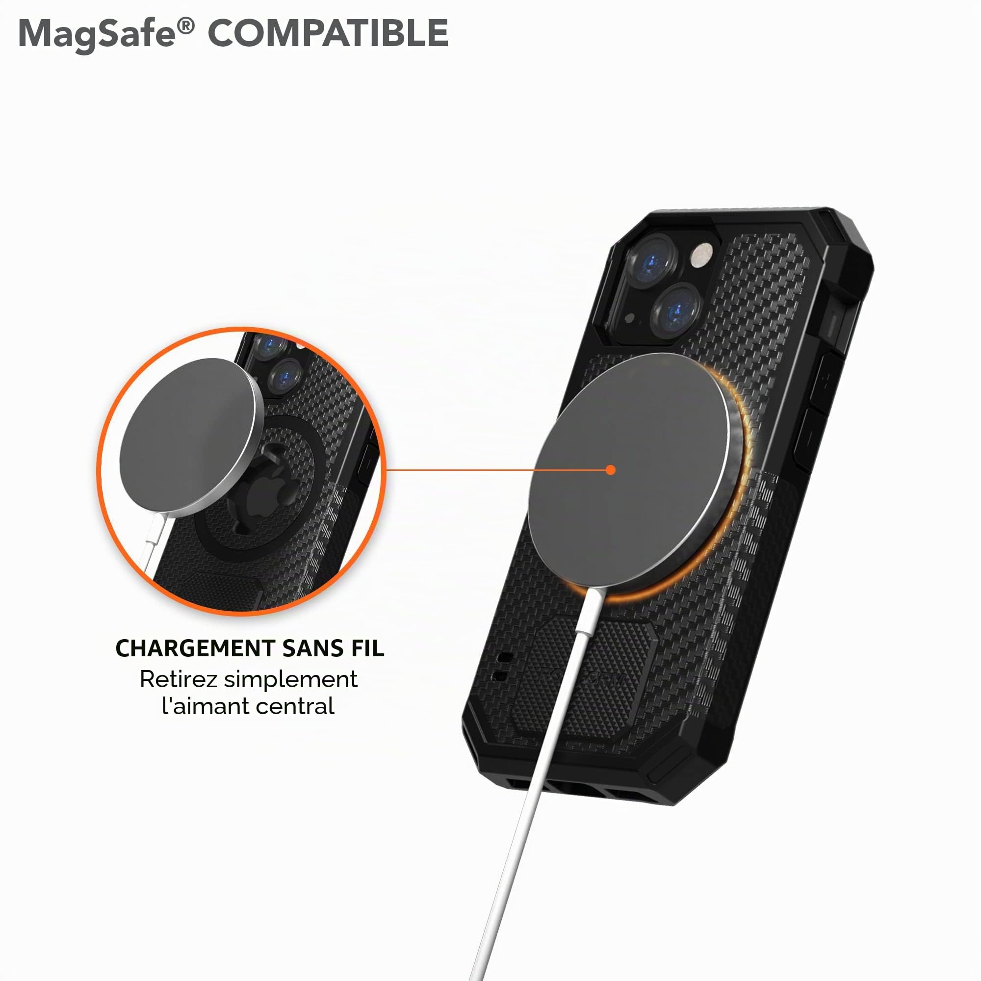 Rokform - Coque pour iPhone 13 Mini, série robuste, compatible avec Dual Magnet Plus MagSafe, protection magnétique Apple Gear, coque pour iPhone avec verrouillage RokLock Twist Lock, armure testée en