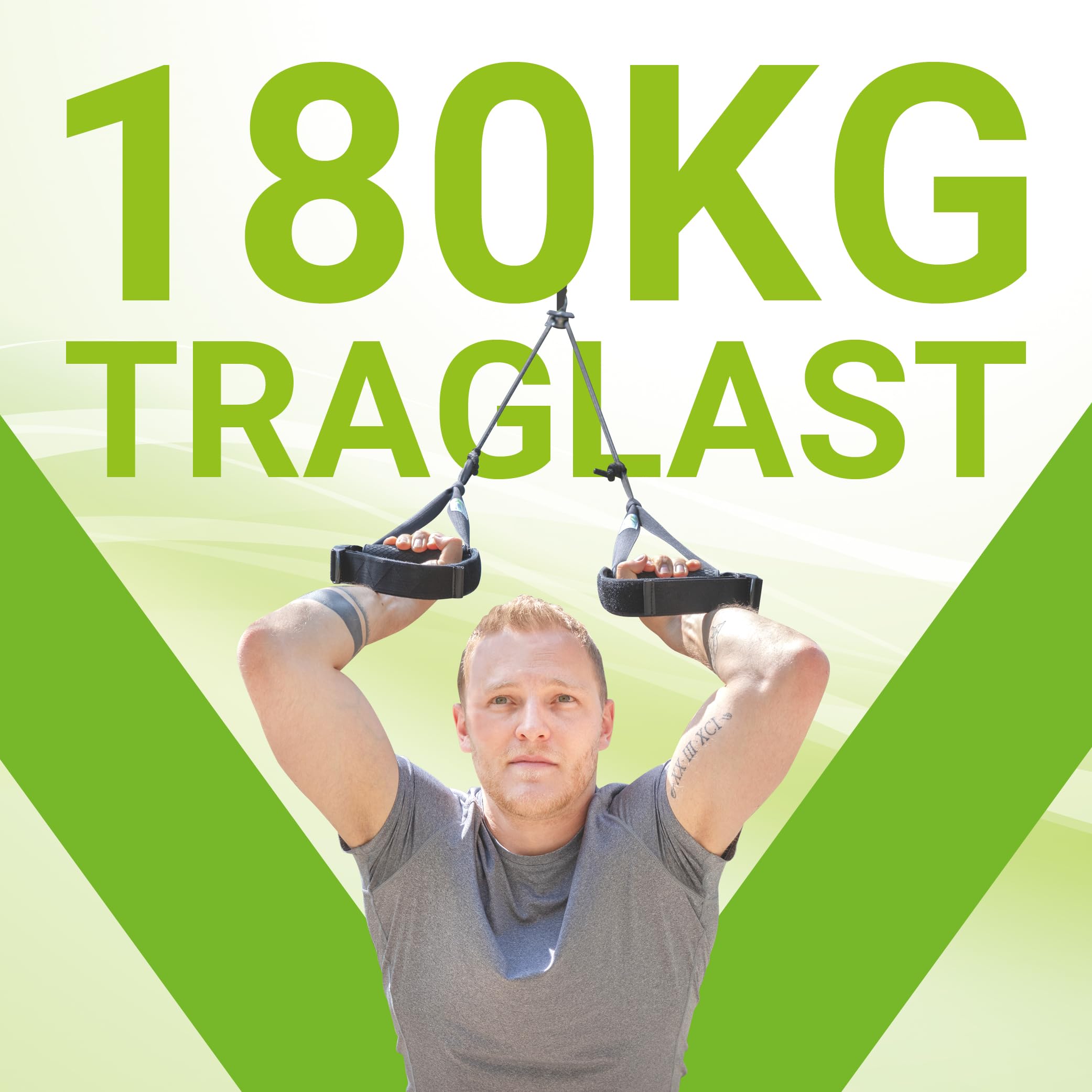eaglefit - Premium Sling Trainer „Allround“ - Schlingentrainer für Zuhause & Outdoor inkl. Türanker, Umlenkrolle, Deckenhalterung & Zubehör für Krafttraining & Muskelaufbau - Verstellbar 90-310 cm