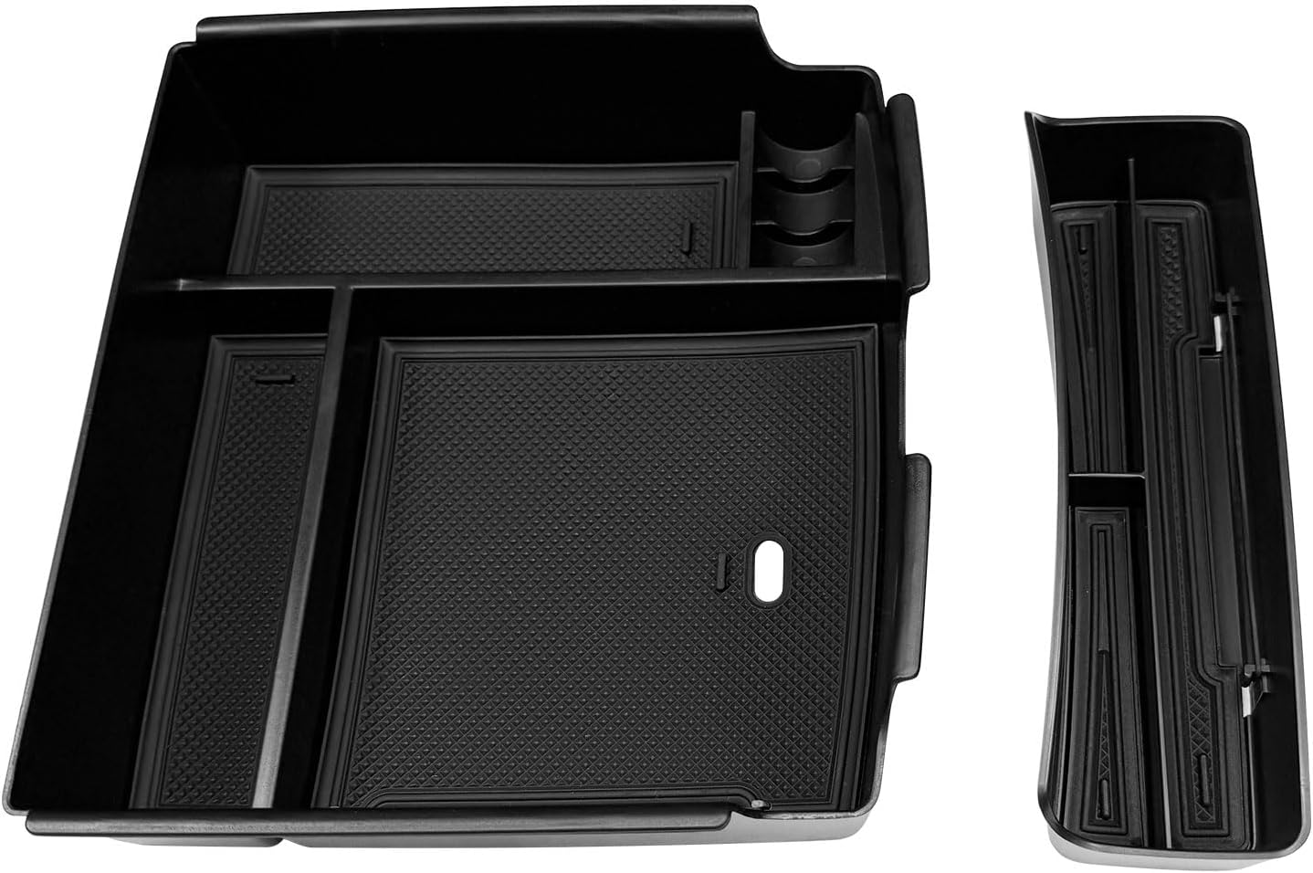 Zxiaochun 2Pcs Center Console Organizer Tray Compatible with Kia Carnival 2022 2023 2024 2025 2026, Armrest Insert Storage Box Interior Accessories ABS Plastic Material with Anti-Slip Pad