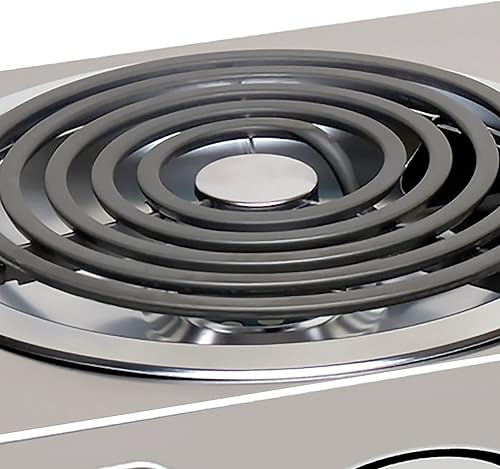 Miniatura 3 de Cadco CSR-3T Placa eléctrica de alta potencia, quemador de alta potencia, unidad portátil de encimera de 14 pulgadas con elemento tubular de 8