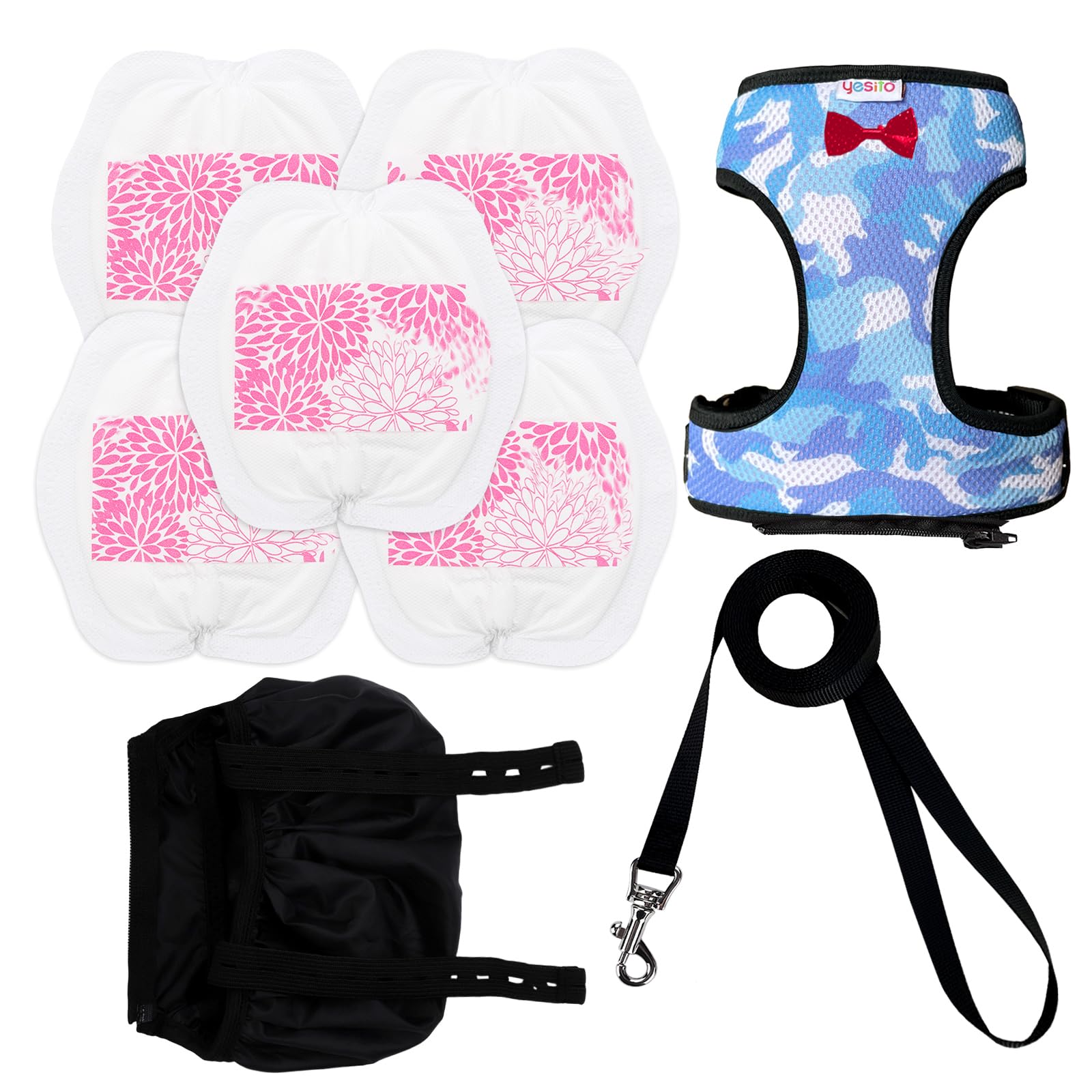 Premium Chicken Harness - Adjustable, Breathable, and Durable in Cool Camouflage Blue with Matching 5.4ft Leash for Happy Hens (Small, Camouflage Blue)
