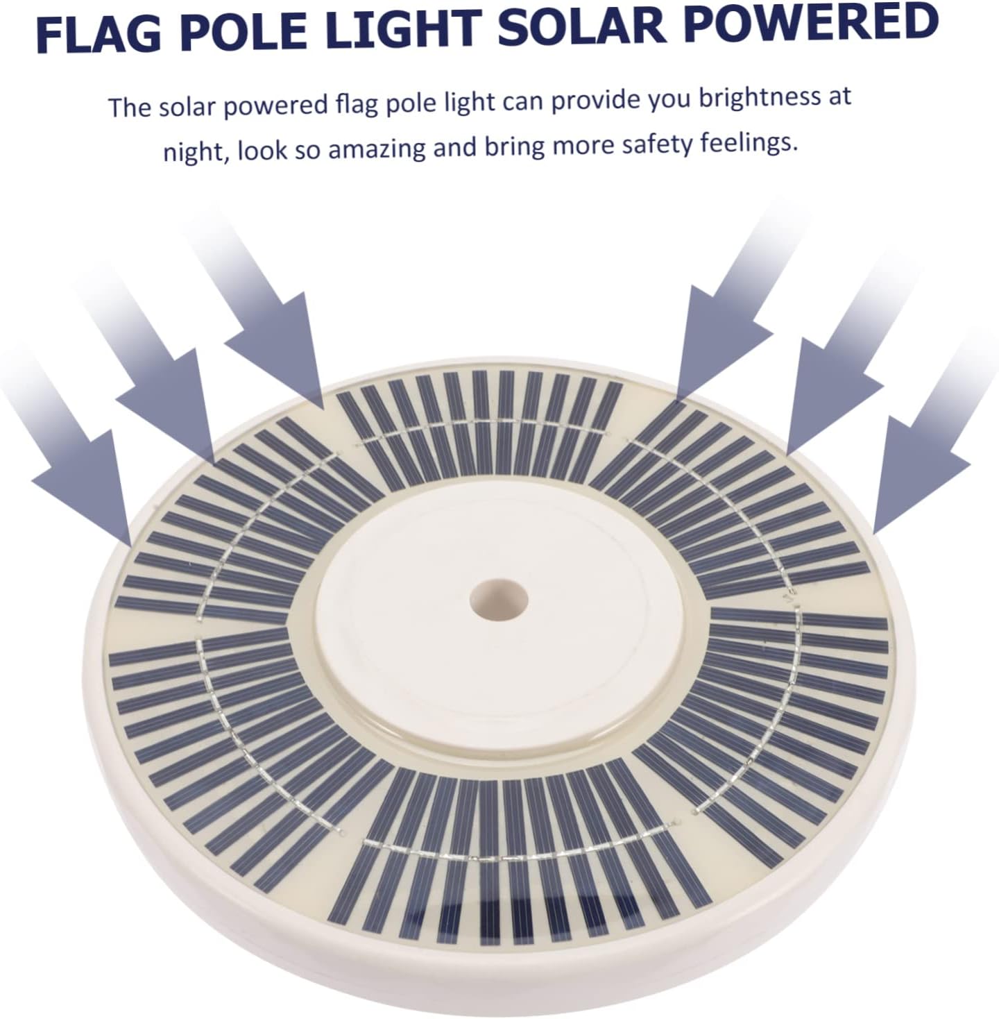 Flag Pole Lamp Solar-Powered Lanterns for Power Outages Outdoor Solar Lights for Flags Brightness Levels