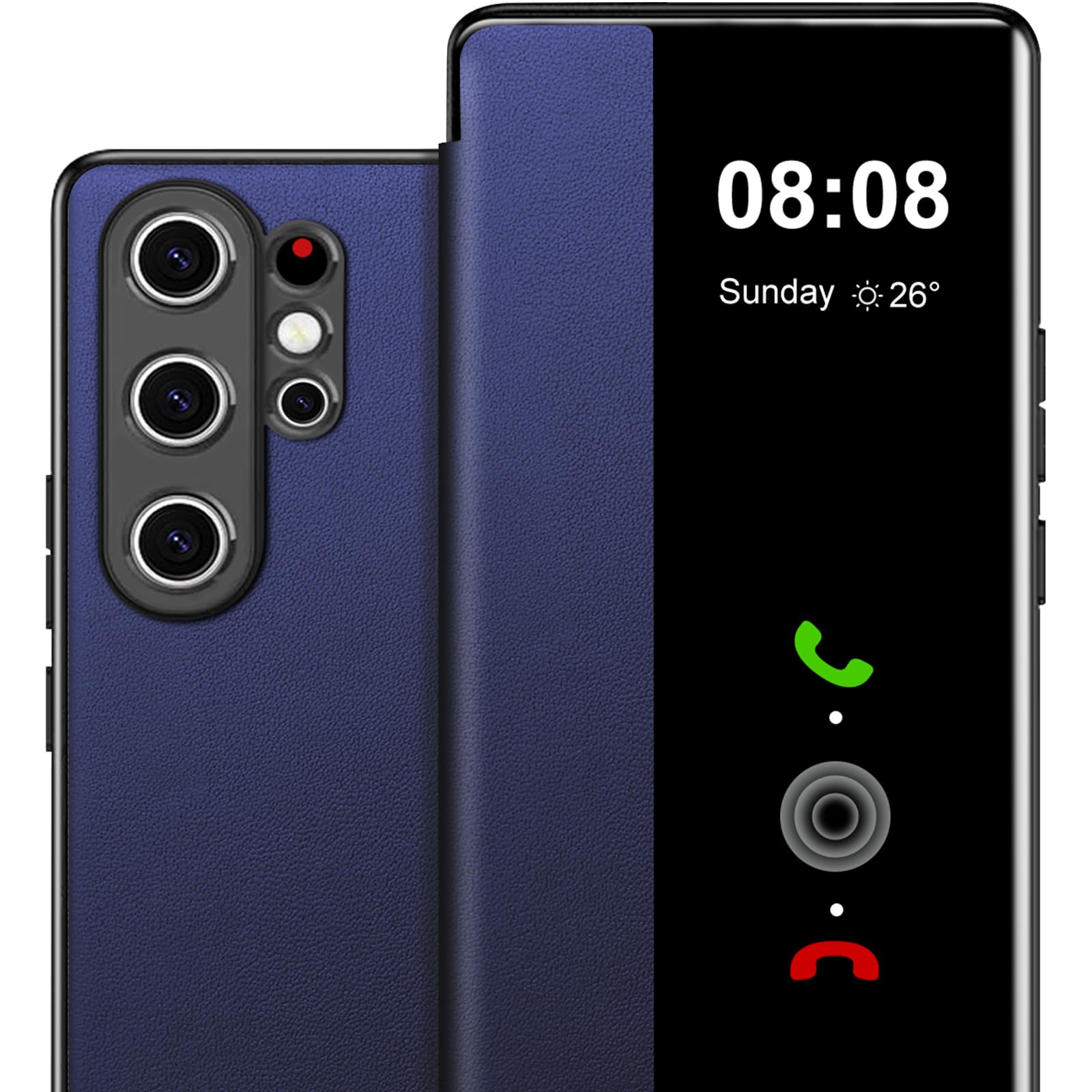 for Samsung Galaxy S25 Ultra Case Flip Leather Cover Clear S-View, for Samsung S25 Ultra Phone Case Smart Window Hard Flip Shockproof Protective Cover for Samsung 5G S25 Ultra Case Clear View