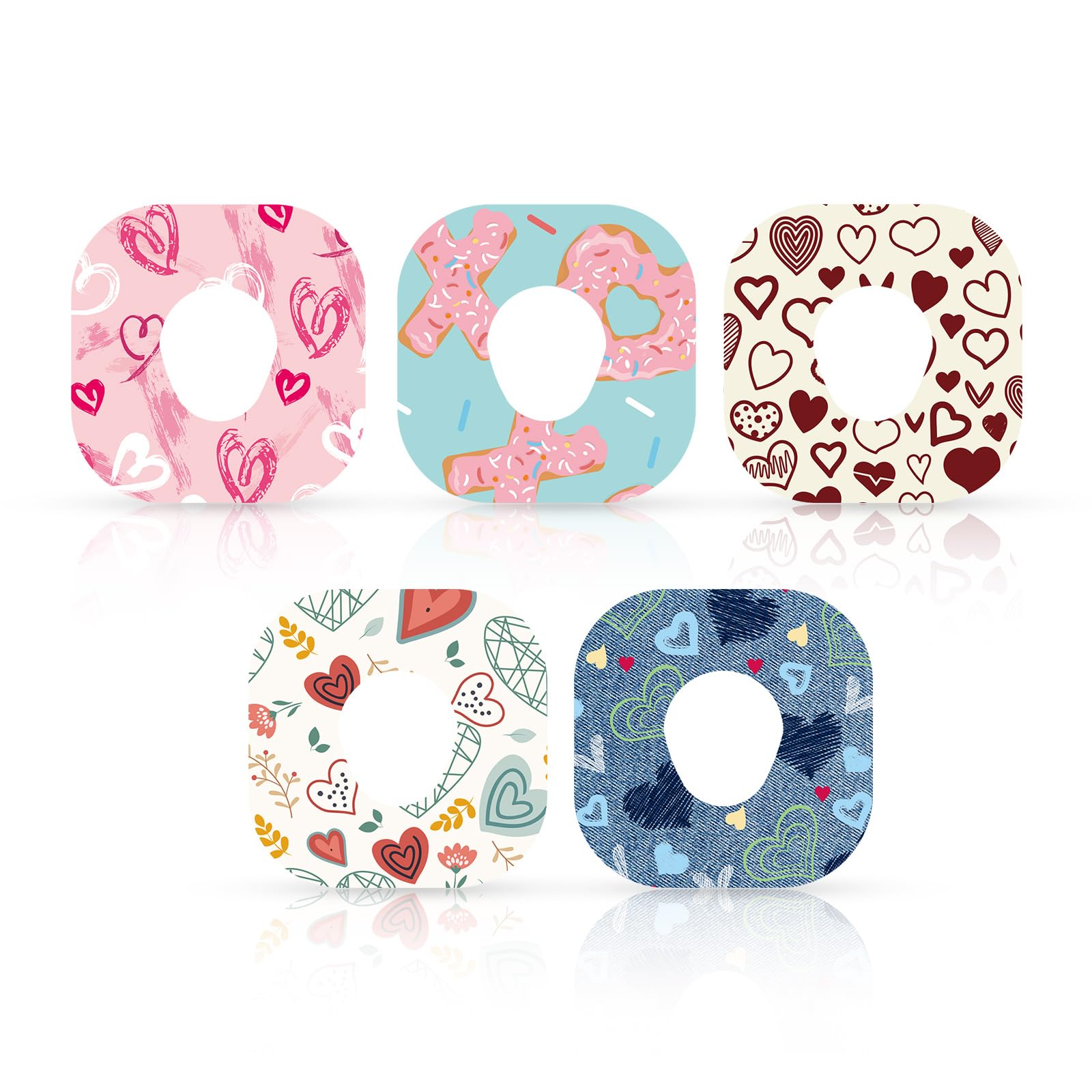 25pcs Adhesive Patches for Dexcom G7, Love Pattern CGM Sensor Covers Breathable Waterproof Overpatches Valentines Sticker Sensor Patches Compatible