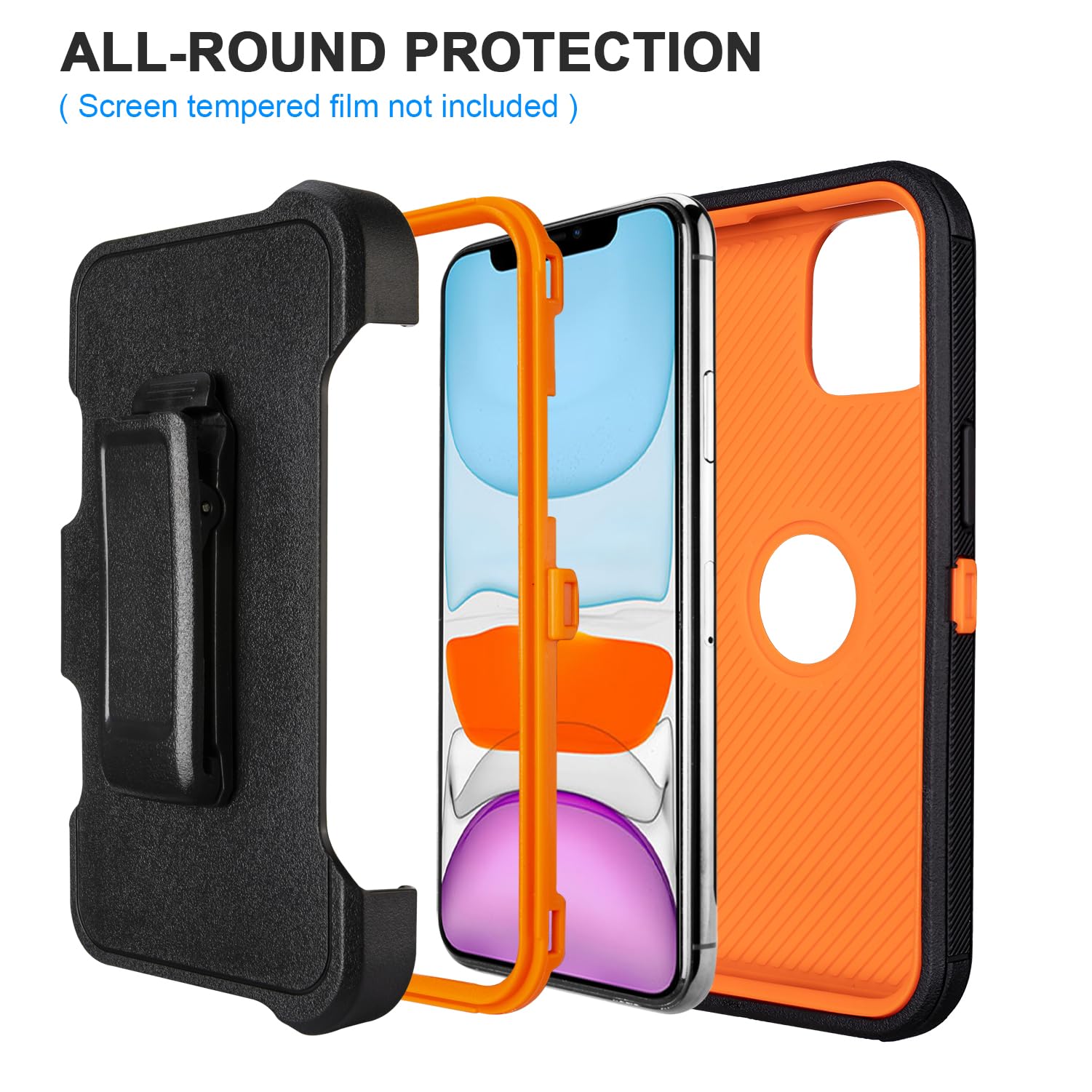 Funda Resistente Con Clip Para Cinturón, Camuflaje, Para IPhone 11 Y 11 Pro Max - Protección Antigolpes 360°