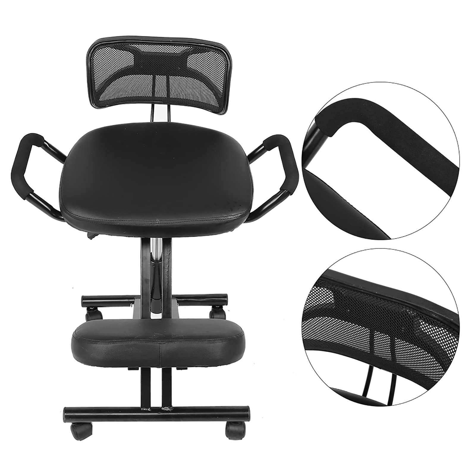 Silla de corrección de postura de rodillas ergonómica, silla de corrección de postura, asiento con respaldo, silla de rodillas de acero.