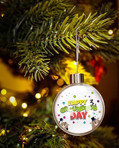 Adornos de Navidad para colgar en el árbol de Navidad bolas de feliz día de la marmota adornos de Navidad inastillables para árbol de Navidad