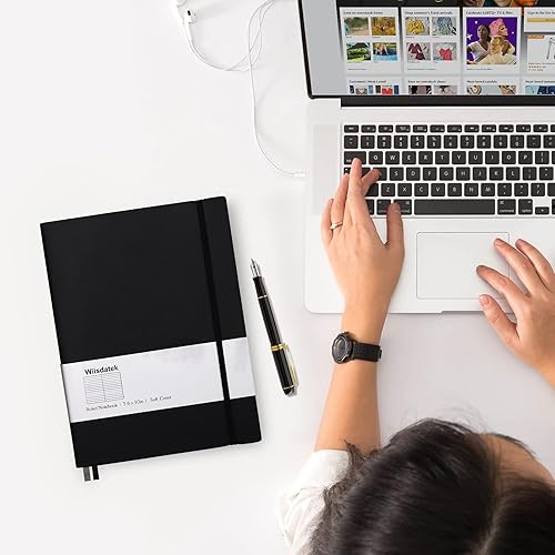 Miniatura 7 de Cuadernos B5 con rayas universitarias, paquete de 2 cuadernos grandes B5 con 376 páginas numeradas, papel rayado grueso de 3.53 oz/m², cubierta