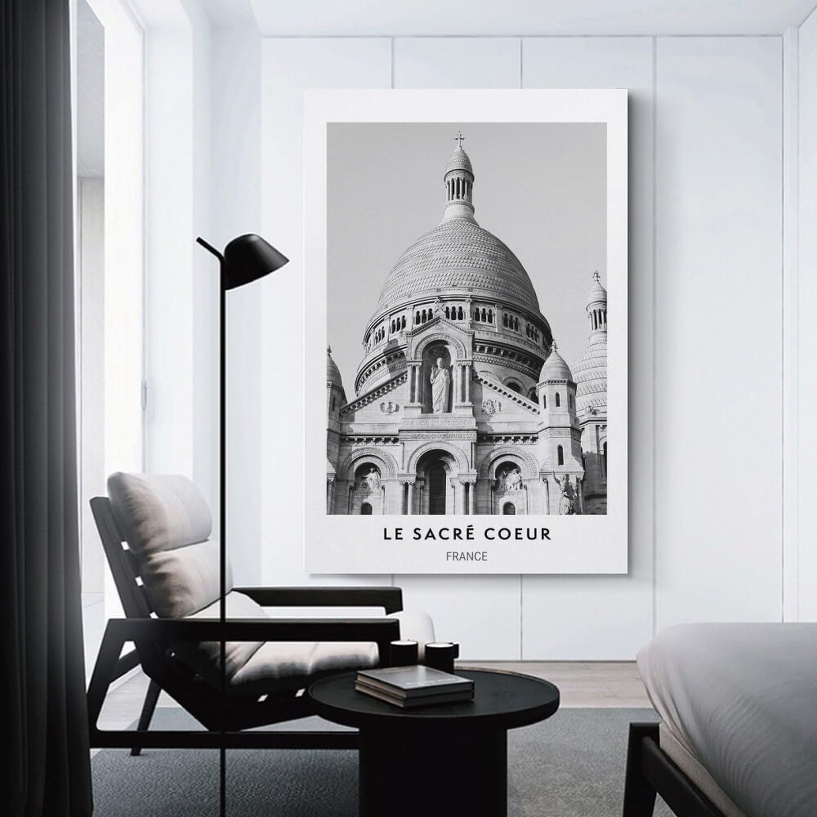 Junmoney Wall Picture Print Sacré-Cœur Basilica, Paris, 12x18inch(30x45cm), for Living Room, Lounge Or Sitting Room, Modern Wall Decor for Cosy Interiors