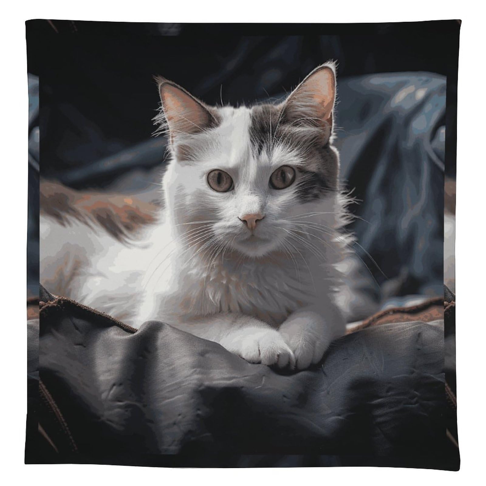 Nappe de table rectangulaire chat décorative et lavable pour cuisine et table basse