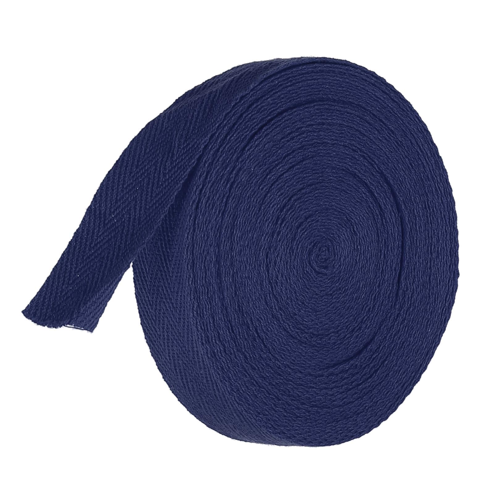 TA-VIGOR Cotton Twill Tape Ribbon 20mm, 10 Yards Bias Binding Tape Bunting Tape Soft Natural Herringbone Webbing Tape Roll for Sewing Dressmaking Gift Wrapping DIY Craft, Navy Blue