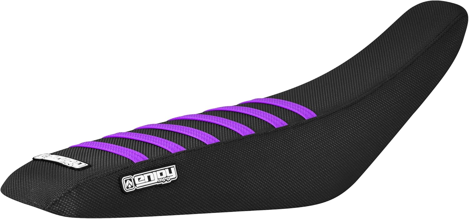 Enjoy Mfg Seat Cover - Compatible with Luna Talaria XXX & XXX PRO Float E-Bike Electric Motorcycle - #495 (All Black with Purple Ribs)