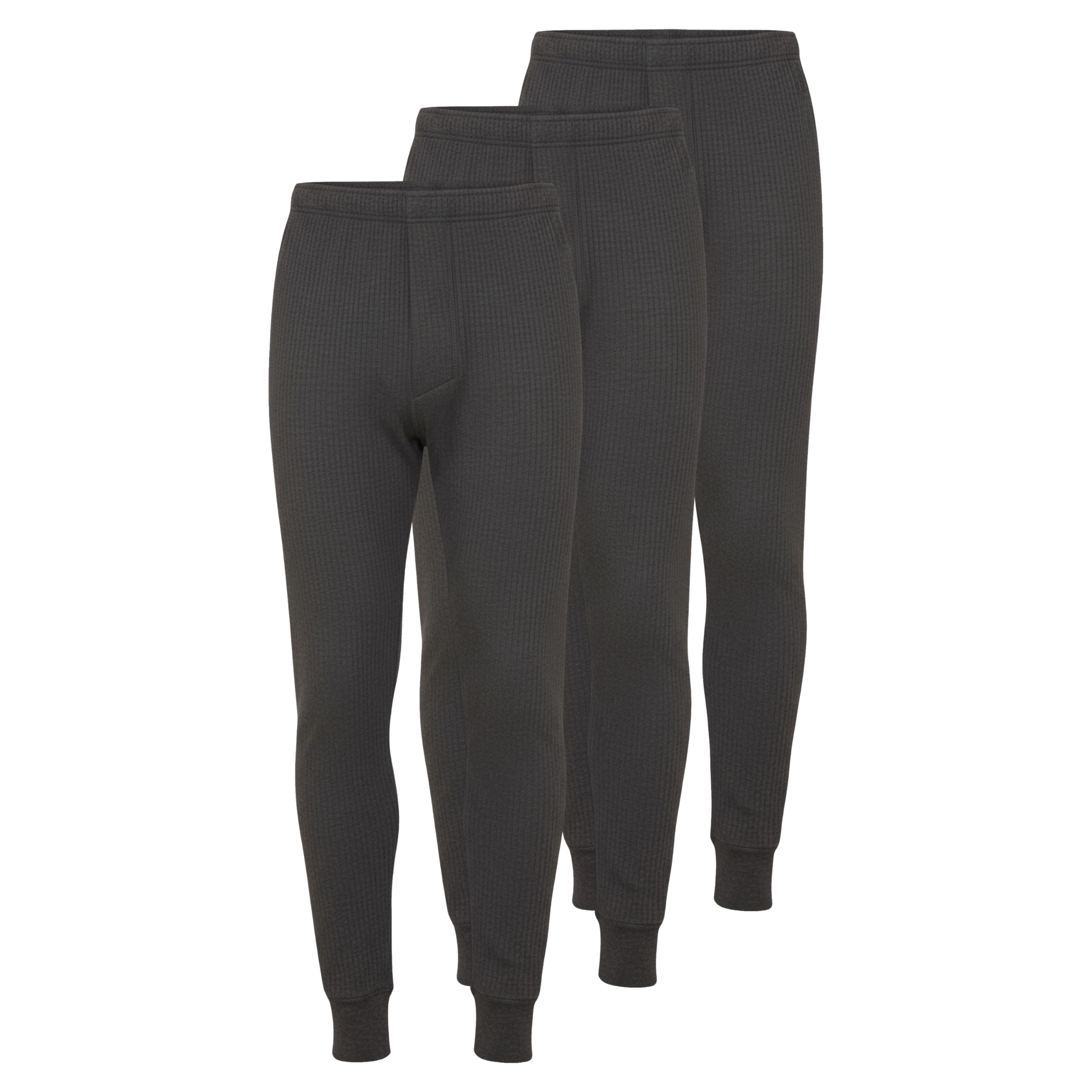 Octave Men's Charcoal Octave® Pack Of 3 Thermal Underwear Long Johns Bottoms, Ski Base Layer, Lightweight Warm Underwear Baselayer,Thermal Leggings ,Winter Thermals For Thermal Trousers(3X-Large,)