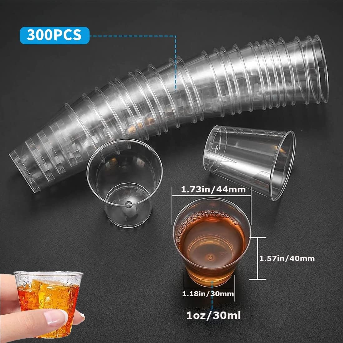 Wegwerp-borrelglazen 2 Cl En 4 Cl, Plastic Bekers Doorzichtig Voor Shots Party Drinks P2g6160