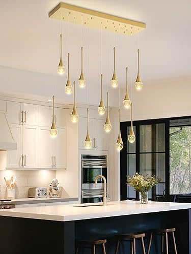 Miniatura 33 de Candelabro Moderno de 138'', 20 Luces, Lámpara Colgante Moderna Negra, Candelabro Grande para Escalera, Vestíbulo, Sala de Estar, Dormitorio