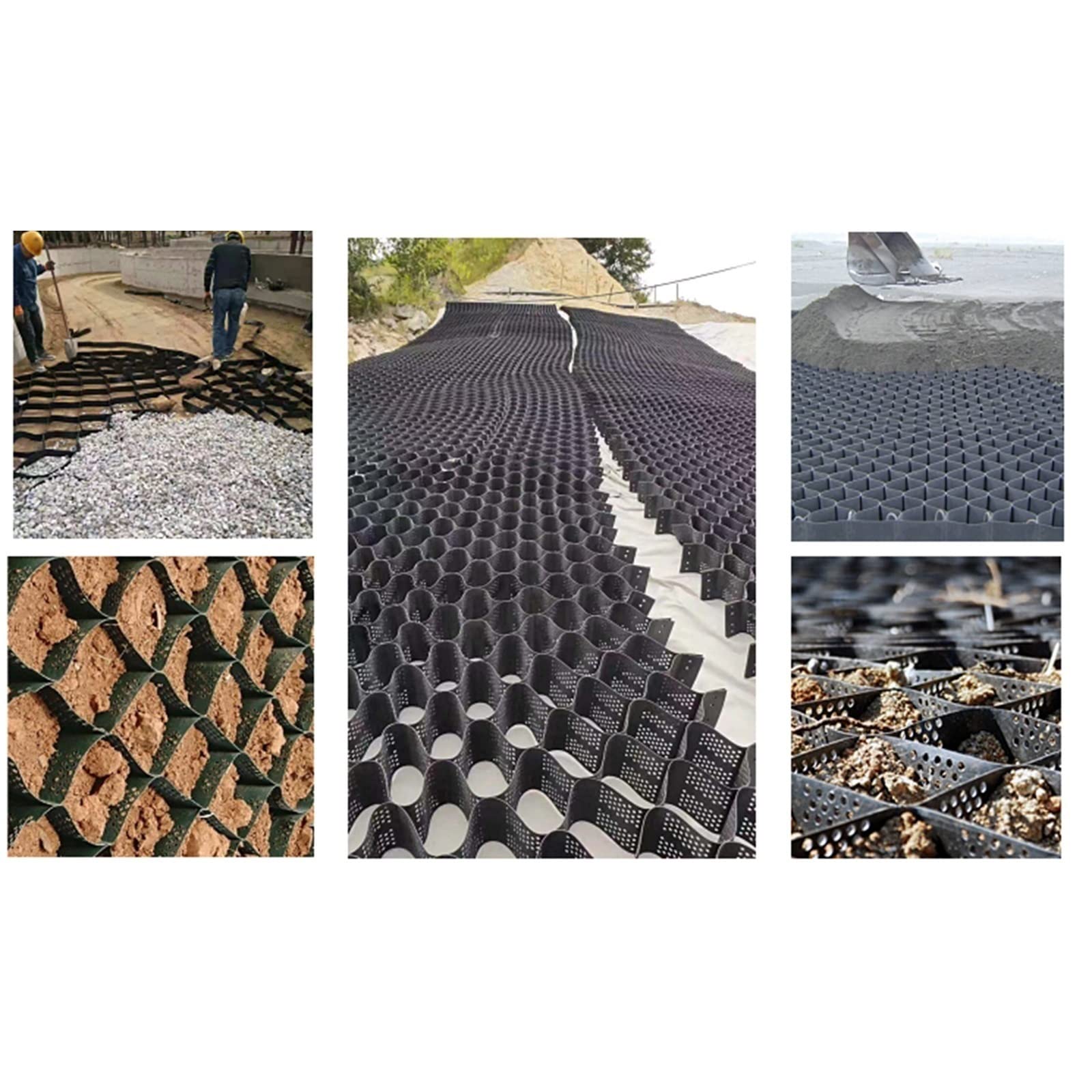 geogriglia Griglia di terra di ghiaia, pavimentazione della griglia di terra di 2 pollici, for le griglie del vialetto Geogrid Steep Hill/Slope Mesh Retaining, traffico leggero delle aree di traffico