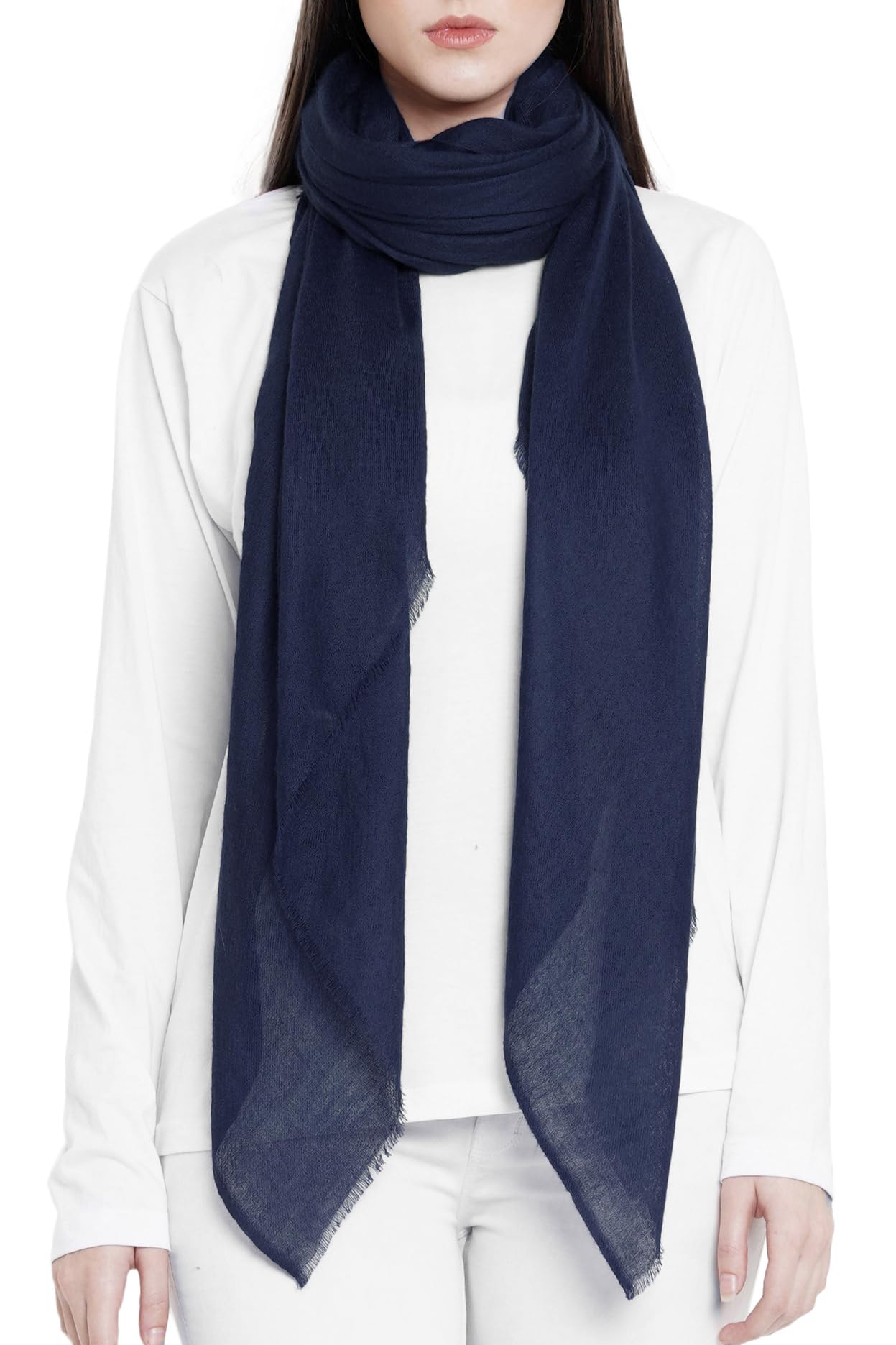 100% Cachemire Sciarpa Fatto in Kashmir (Confezione Regalo) Lana Merino Intelligente Seta Scialle Sopraffina Super Morbida Donna Uomo Pashmina Autunno Inverno Marina Blu