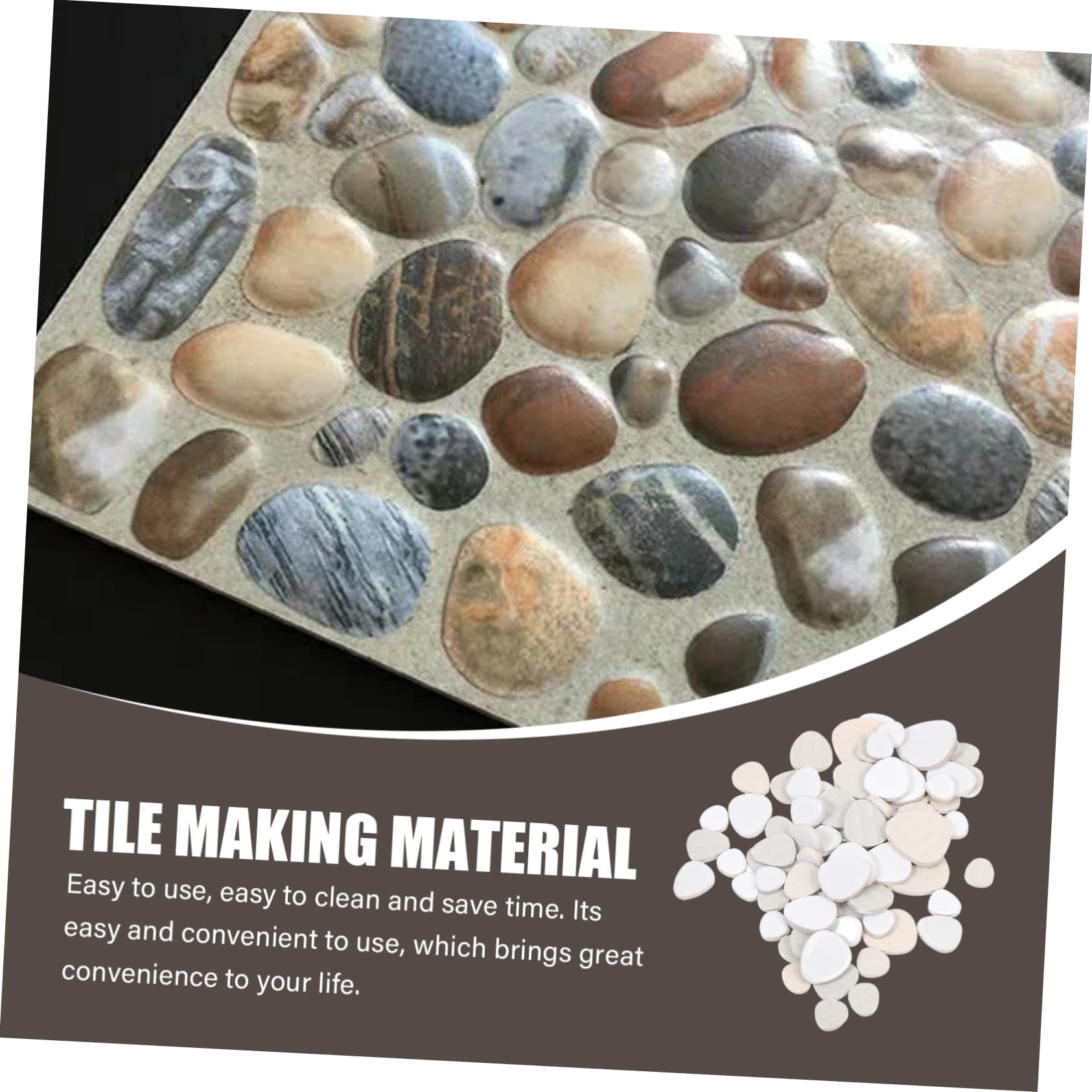 HOMSFOU Mosaic Tiles Fliesenmosaik aus Keramik Selbstgemacht Sortiment für Fliesenherstellung Leicht zu Reinigen Leicht Anzuwenden Beige