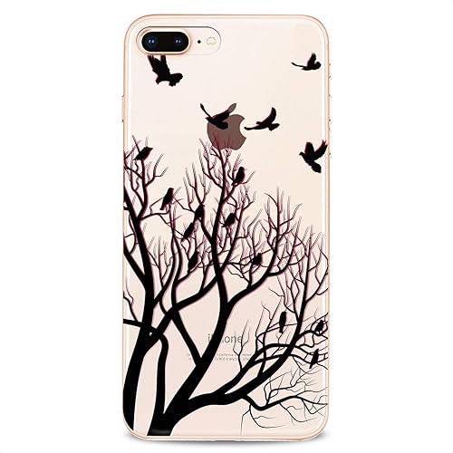 Miniatura 6 de Funda de TPU compatible con iPhone 16e 15 14 13 12 11 Pro Max Plus Mini Xs Xr X 8 7 6 5 SE patrón transparente Ravens teléfono impreso rojo niñas