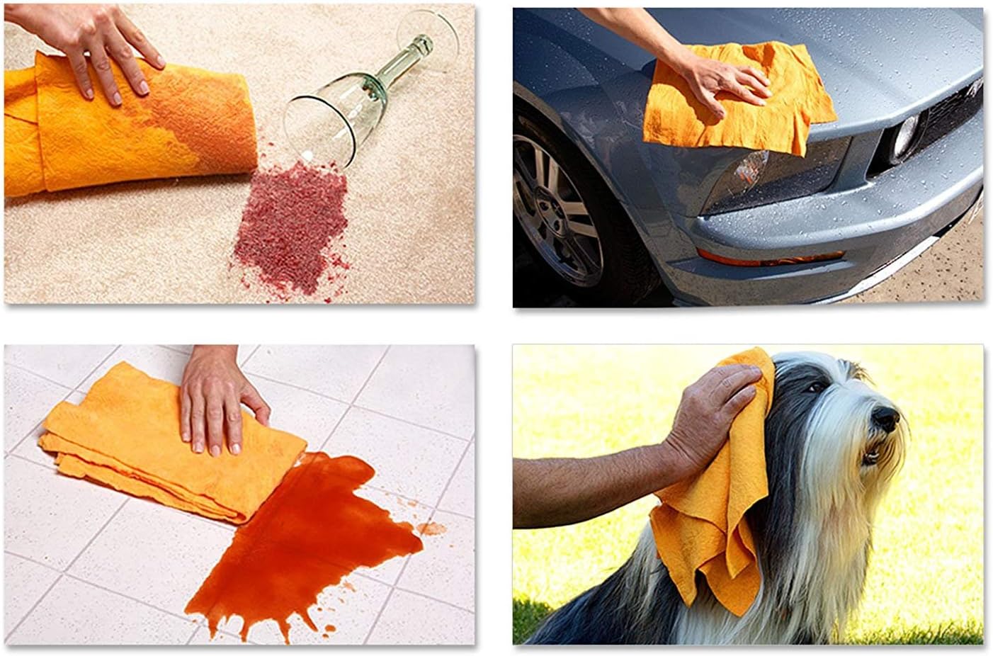 The Original Cleaning Shammy 6-Pack, 20" X 27", X-LARGE, Multi-Purpose, Super Absorbent Cleaning Cloth, 100% Rayon, Made In Germany, For Washing, Waxing, Buffing, Kitchen Use and More!