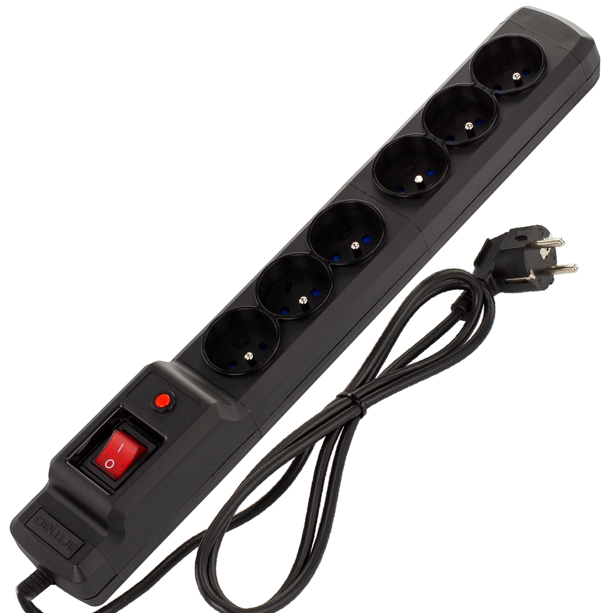 MULTI M6 POWER STRIP 10M 6X 230V PL BLACK M6/100/CZ