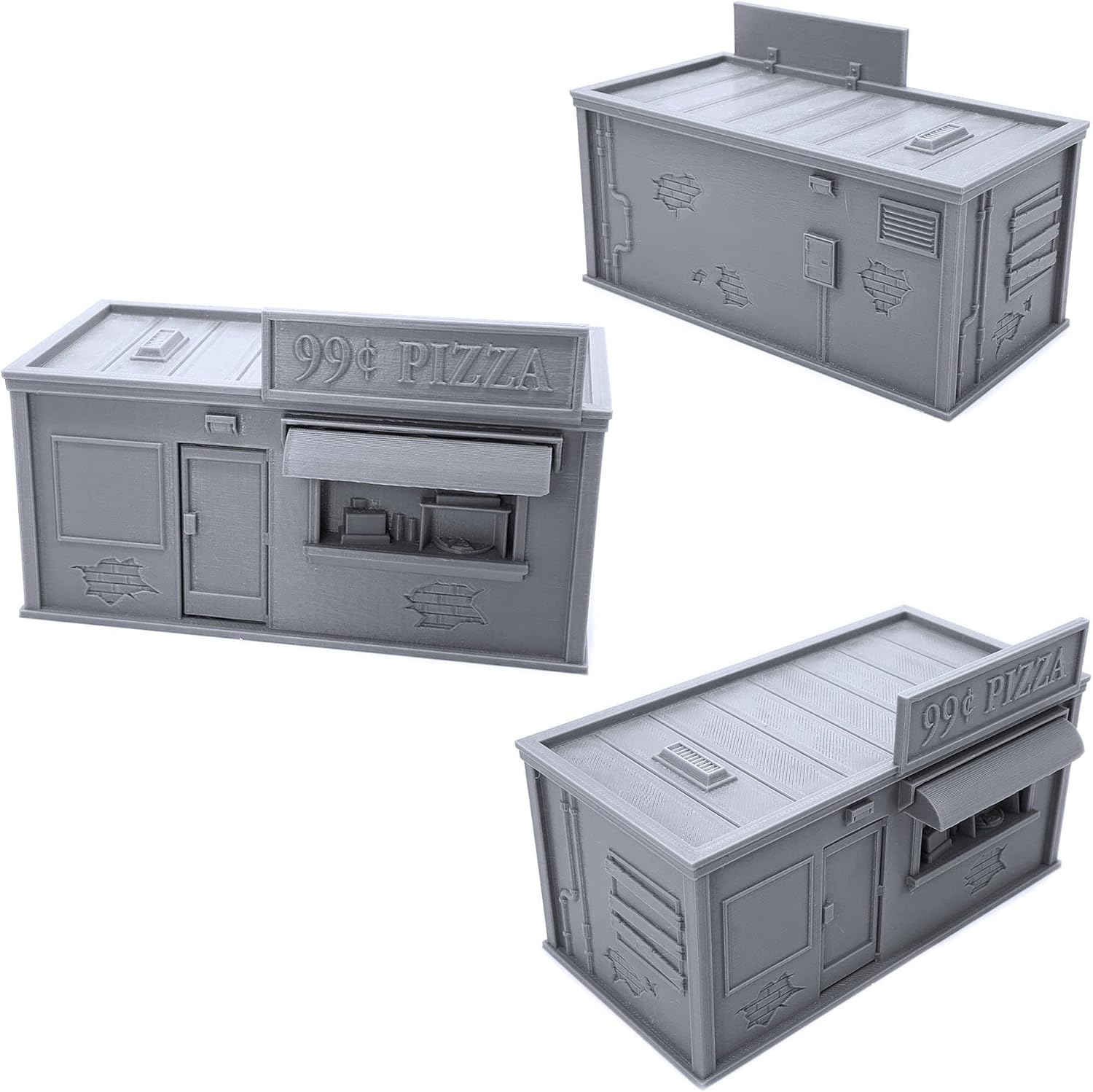 EnderToys Metro City Set, 3D Printed Tabletop RPG Scenery and Wargame Terrain for 40mm Miniatures